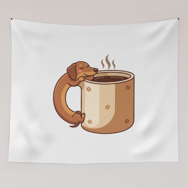 Item preview, Dachshund Coffee Mug Sticker V.3 designed and sold by pixelbloom17.