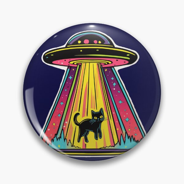 Item preview, alien beaming up kitty designed and sold by HauntedEmporium.