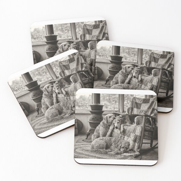 Item preview, Lazy Afternoon — Vintage Dogs & Rocking Chair Sepia Photography Print designed and sold by ThePetShopGirl.