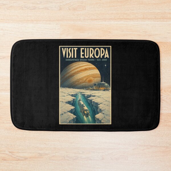 Item preview, Visit Europa — Retro Sci-Fi Space Travel Poster, Subsurface Ocean Tours Vintage NASA Art Print designed and sold by Fanverse Merchandise.
