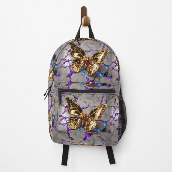 Item preview, Golden Metallic Butterfly on Cracked Marble | Luxury Abstract Neon Aesthetic Art designed and sold by irfanshikh.