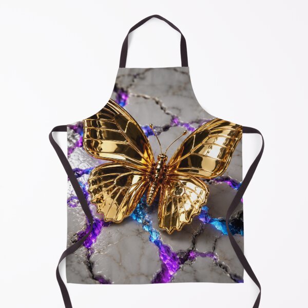 Item preview, Golden Metallic Butterfly on Cracked Marble | Luxury Abstract Neon Aesthetic Art designed and sold by irfanshikh.