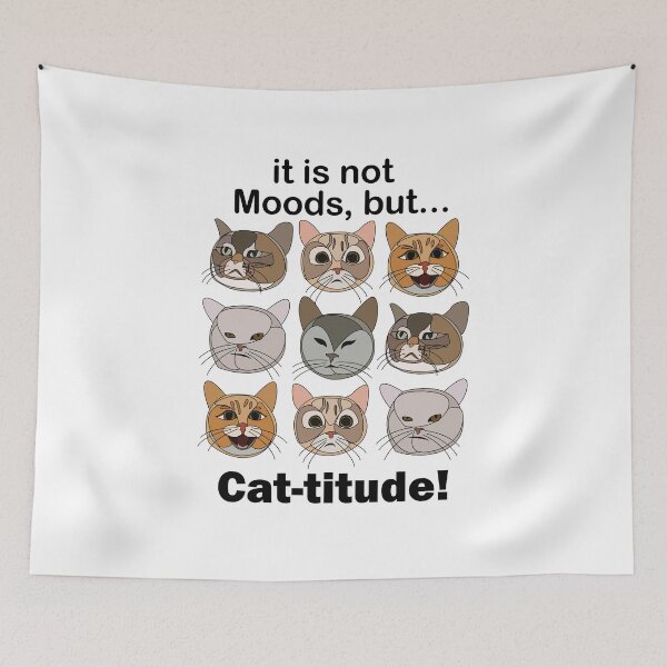Item preview, Catitude Mood Swing Cat Art designed and sold by Nisha Prabhu.