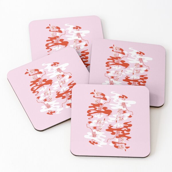 Item preview, Four tigers surrounded by smoke (red edition) designed and sold by Juliette Lancien.