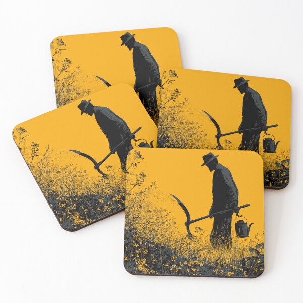 Item preview, Linocut Farmer ,Silhouette Vintage, Woodblock Print Art designed and sold by MiratiZema.
