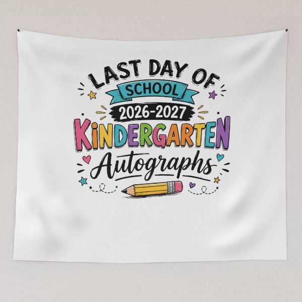Item preview, Last Day Of School Kindergarten Autographs 2025-2026 T-Shirt, Teacher Student Memory Gift  designed and sold by THREE LITTLE BEANS.
