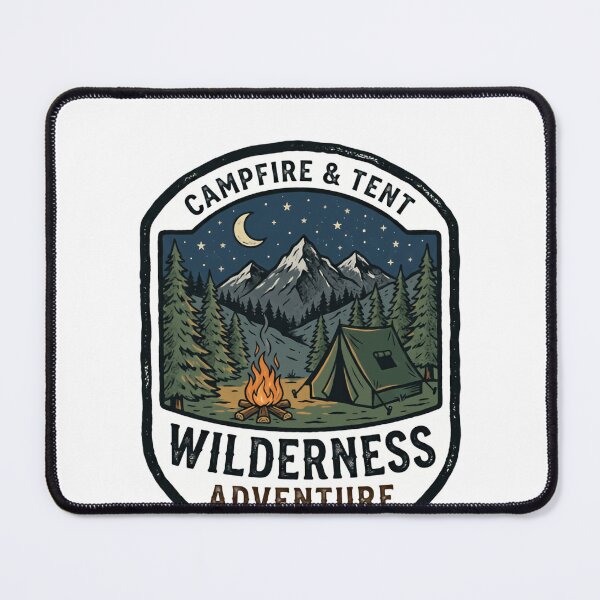 Item preview, Campfire & Tent Wilderness Adventure Est. 2023 Camping Outdoor Hiker Explorer designed and sold by Simsimah26Parks.