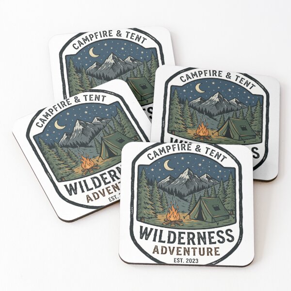 Item preview, Campfire & Tent Wilderness Adventure Est. 2023 Camping Outdoor Hiker Explorer designed and sold by Simsimah26Parks.