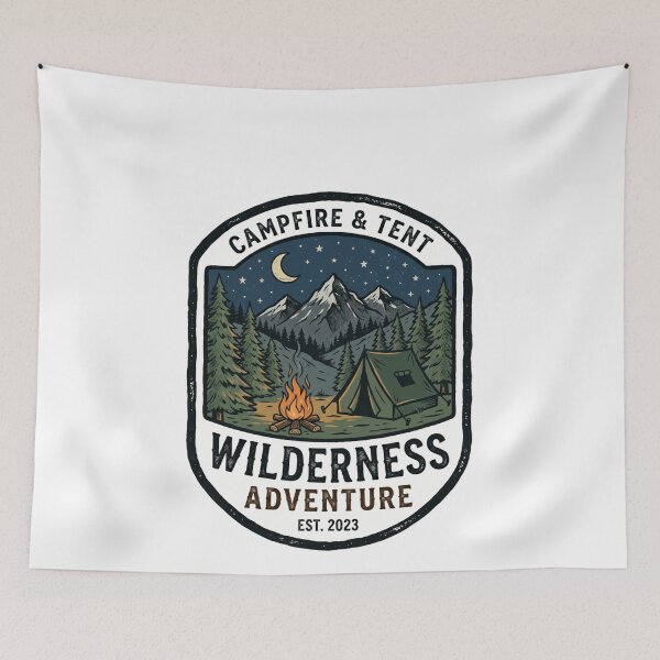 Item preview, Campfire & Tent Wilderness Adventure Est. 2023 Camping Outdoor Hiker Explorer designed and sold by Simsimah26Parks.