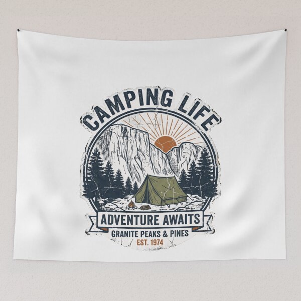 Item preview, Camping Life Adventure Awaits Granite Peaks & Pines Est 1974 Outdoor Campers Mountain Explorers designed and sold by Simsimah26Parks.