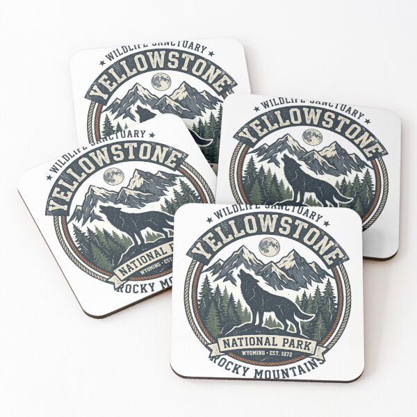 Item preview, Wildlife Sanctuary Yellowstone National Park Wyoming Est 1872 Rocky Mountains Wolf Nature Lover Hiker Traveler designed and sold by Simsimah26Parks.