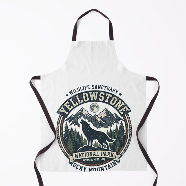 Item preview, Wildlife Sanctuary Yellowstone National Park Wyoming Est 1872 Rocky Mountains Wolf Nature Lover Hiker Traveler designed and sold by Simsimah26Parks.