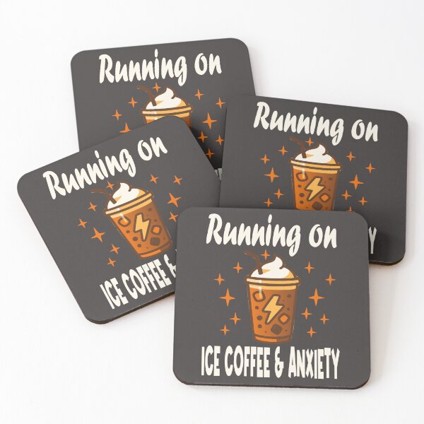 Item preview, Running on Iced Coffee and Anxiety Funny Coffee Lover designed and sold by Colorfulman.