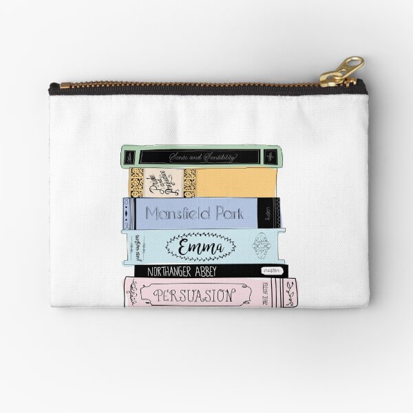 Jane Austen Book Stack - Colour Zipper Pouch