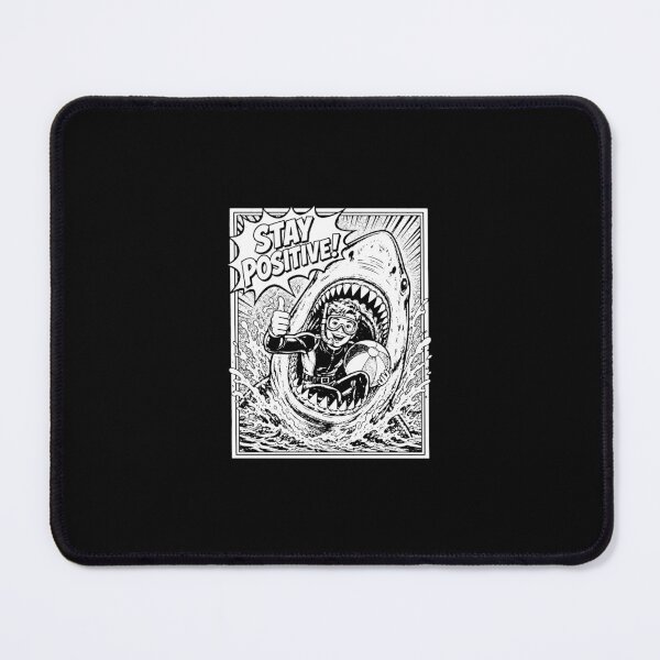 Item preview, Stay Positive Funny Shark Diver Vintage Comic designed and sold by graphixpolash.