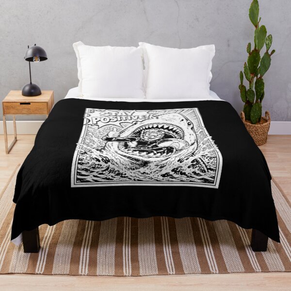 Item preview, Stay Positive Funny Shark Diver Vintage Comic designed and sold by graphixpolash.