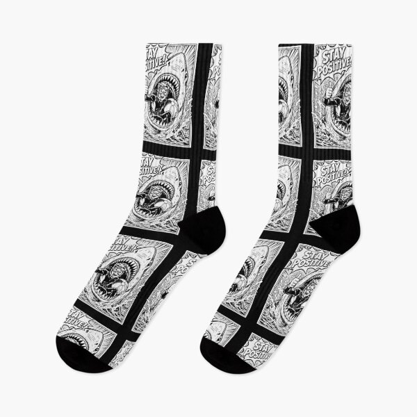 Item preview, Stay Positive Funny Shark Diver Vintage Comic designed and sold by graphixpolash.