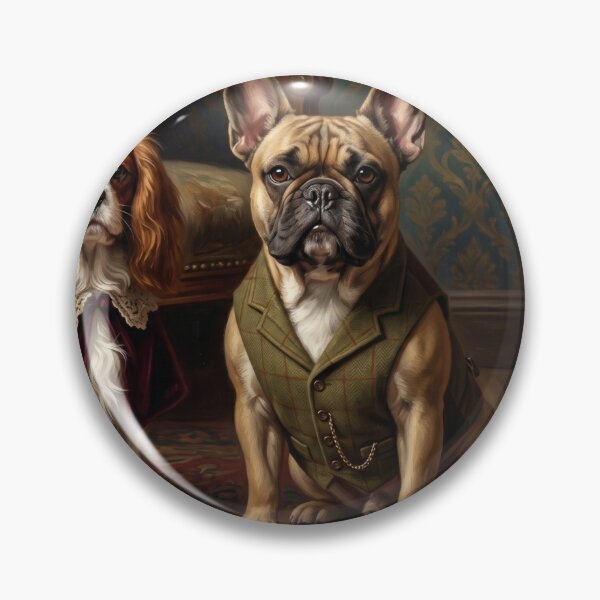 Item preview, The Distinguished Trio — Victorian Dogs in Fancy Dress Oil Painting Art Print designed and sold by ThePetShopGirl.