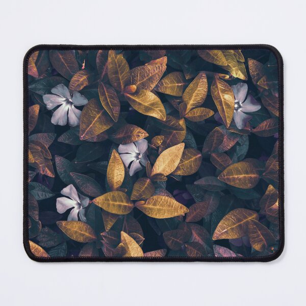 Item preview, Botanical Floral Dark Gold Toned Periwinkle Leaves Flowers Nature Art designed and sold by Artycom.