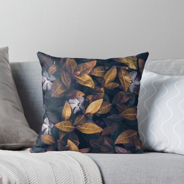 Item preview, Botanical Floral Dark Gold Toned Periwinkle Leaves Flowers Nature Art designed and sold by Artycom.