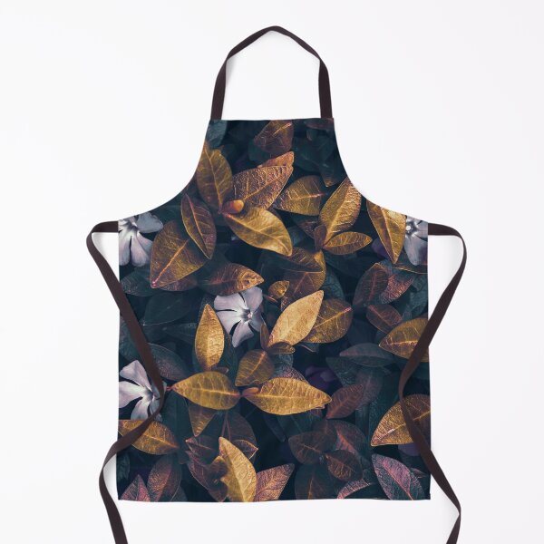 Item preview, Botanical Floral Dark Gold Toned Periwinkle Leaves Flowers Nature Art designed and sold by Artycom.