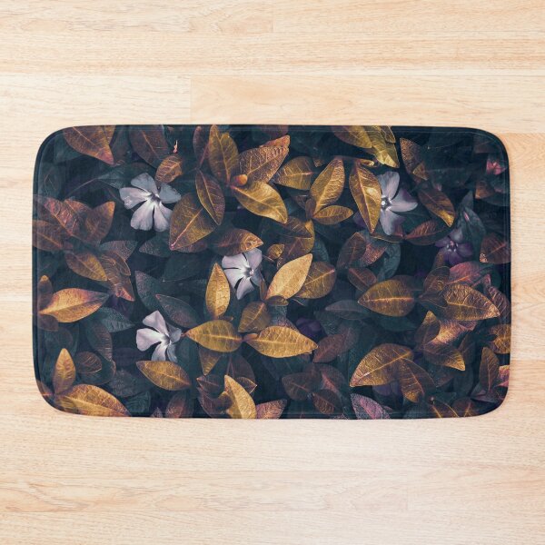 Item preview, Botanical Floral Dark Gold Toned Periwinkle Leaves Flowers Nature Art designed and sold by Artycom.