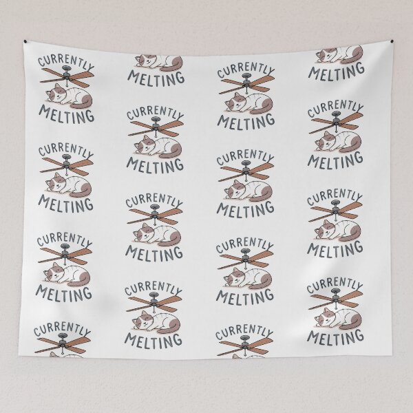 Item preview, Summer design of a cat sleeping under a ceiling fan designed and sold by Ahmed-khafagy.