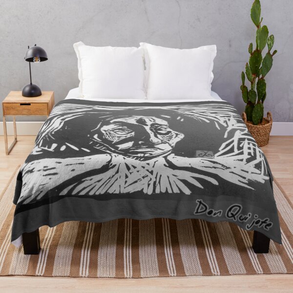 Item preview, Don Quijote Portrait (Original Linocut by ACCI) designed and sold by VanyssaGraphics.
