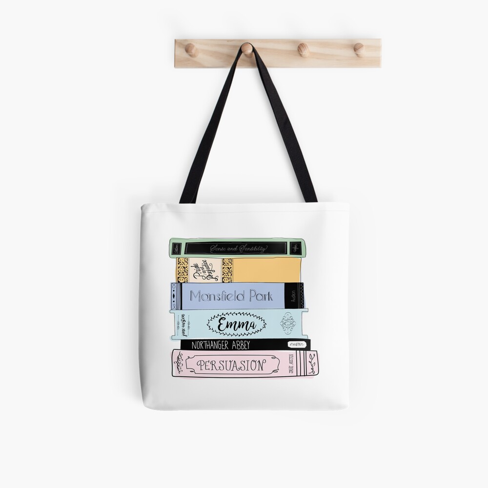Jane Austen Book Stack - Colour Tote Bag