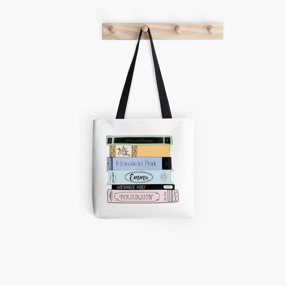 Jane Austen Book Stack - Colour Tote Bag