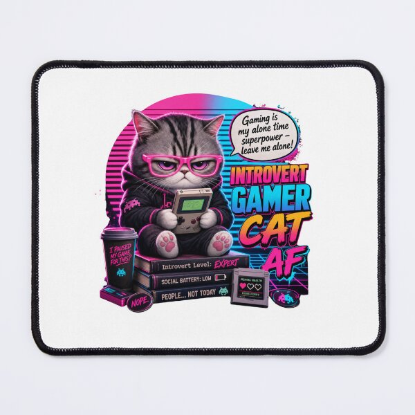 Item preview, Introvert Gamer Cat AF Tee | Gaming Is My Alone Time Superpower T-Shirt designed and sold by Ashley critters.