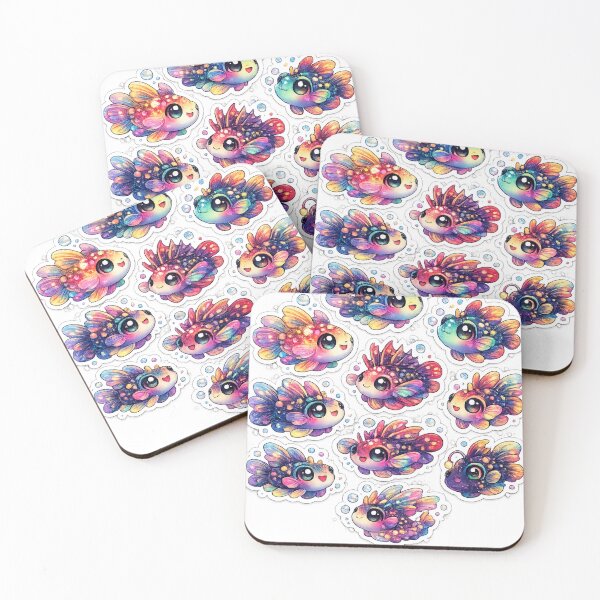 Item preview, Cute Kawaii Rainbow Fish Sticker Pack designed and sold by KrishAuraa.