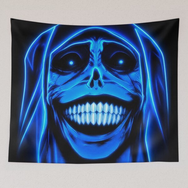 Item preview, Neon Grin Reaper — Electric Blue Horror Glow designed and sold by BB Design Garage.
