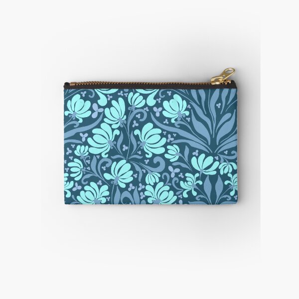 Item preview, Midnight Botanical Damask in Ice Blue designed and sold by AneissPiaf.