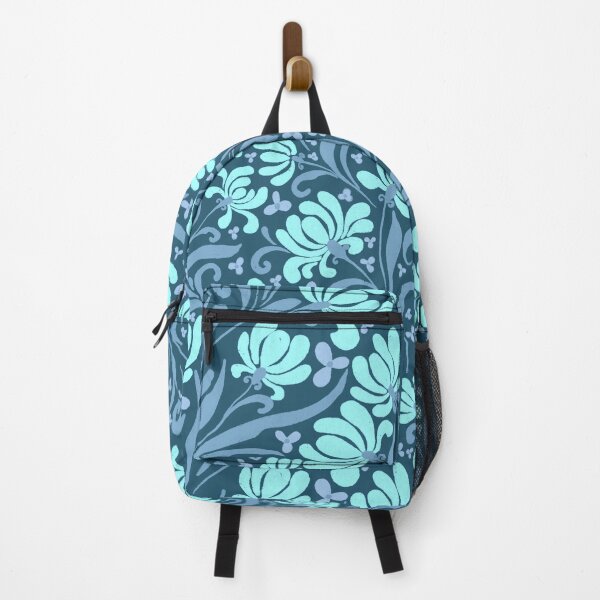 Item preview, Midnight Botanical Damask in Ice Blue designed and sold by AneissPiaf.