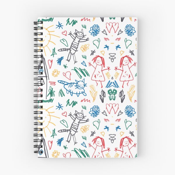 Item preview, Retro Kids Drawing Pattern - Cute Childish Scribble Doodle designed and sold by gokhanuzen.