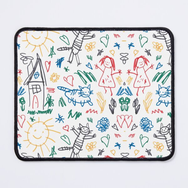 Item preview, Retro Kids Drawing Pattern - Cute Childish Scribble Doodle designed and sold by gokhanuzen.