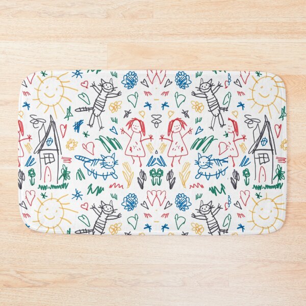 Item preview, Retro Kids Drawing Pattern - Cute Childish Scribble Doodle designed and sold by gokhanuzen.