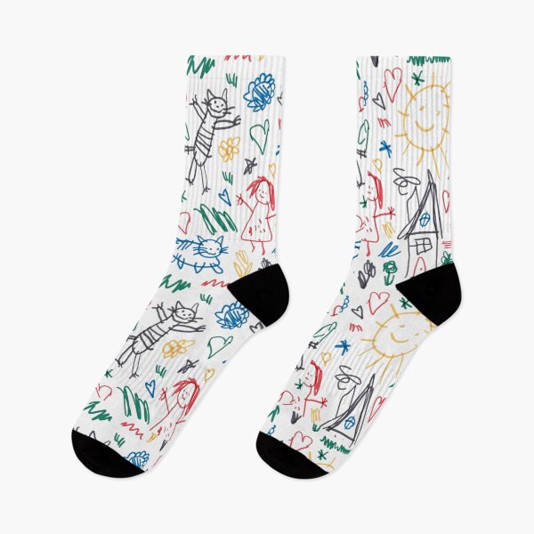 Item preview, Retro Kids Drawing Pattern - Cute Childish Scribble Doodle designed and sold by gokhanuzen.