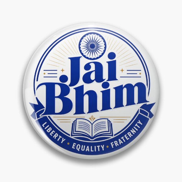 Item preview, Jai Bhim Liberty Equality Fraternity Badge Design designed and sold by ArtsyExplorer.