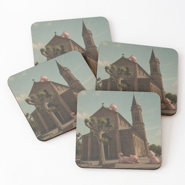 Item preview, Pink cats are besieging St. Boniface Church in Lörrach designed and sold by Mauswohn.