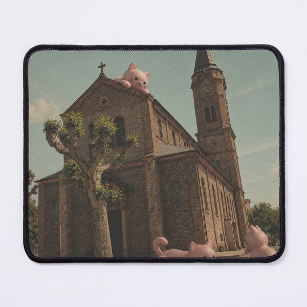 Item preview, Pink cats are besieging St. Boniface Church in Lörrach designed and sold by Mauswohn.