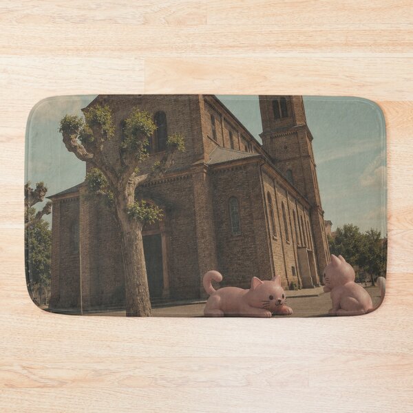 Item preview, Pink cats are besieging St. Boniface Church in Lörrach designed and sold by Mauswohn.