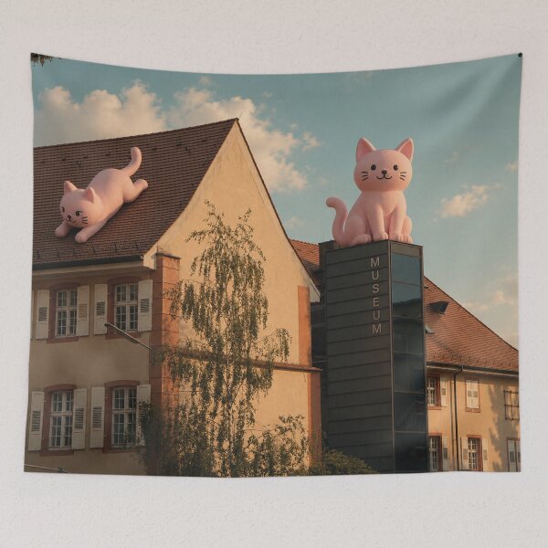 Item preview, Pink cats are besieging the Dreiländermuseum Lörrach designed and sold by Mauswohn.