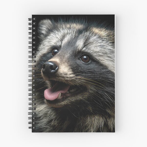 Item preview, Japanese Tanuki Portrait on Black designed and sold by Elisabeth Lucas.