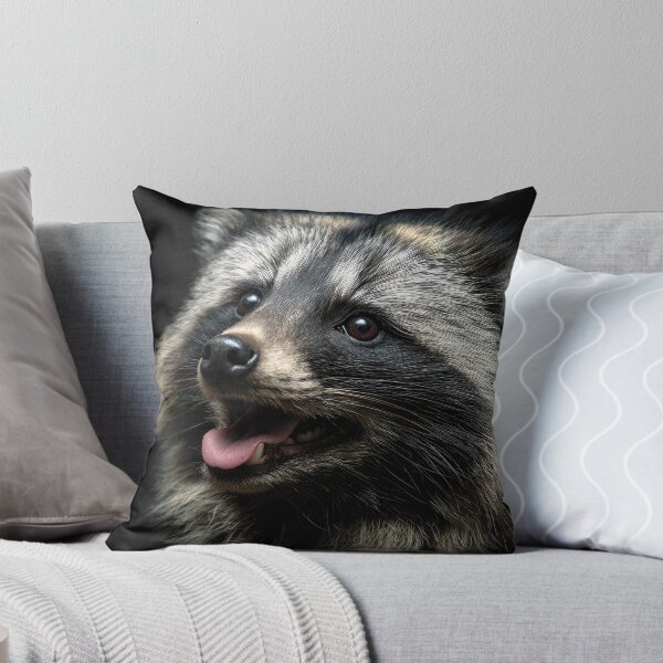 Item preview, Japanese Tanuki Portrait on Black designed and sold by Elisabeth Lucas.