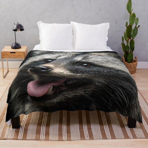 Item preview, Japanese Tanuki Portrait on Black designed and sold by Elisabeth Lucas.