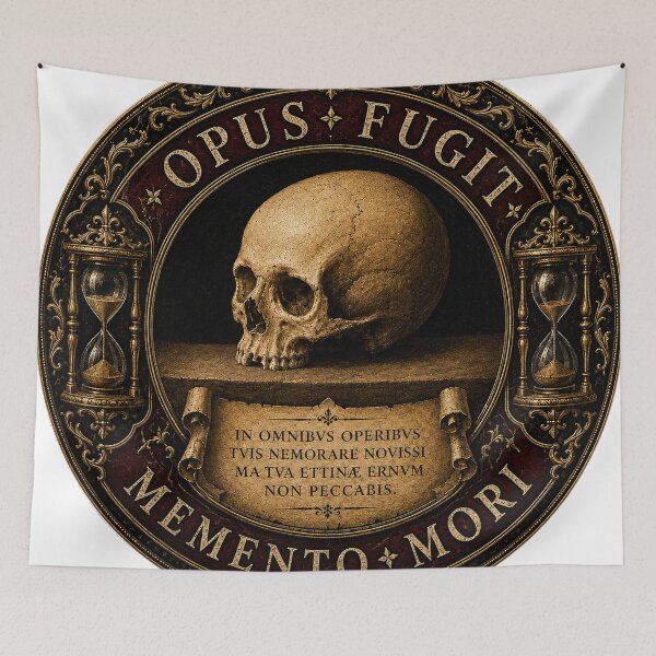 Item preview, Opus Fugit • Memento Mori Medieval Gothic Vanitas Art Print designed and sold by Crux Fidelis.