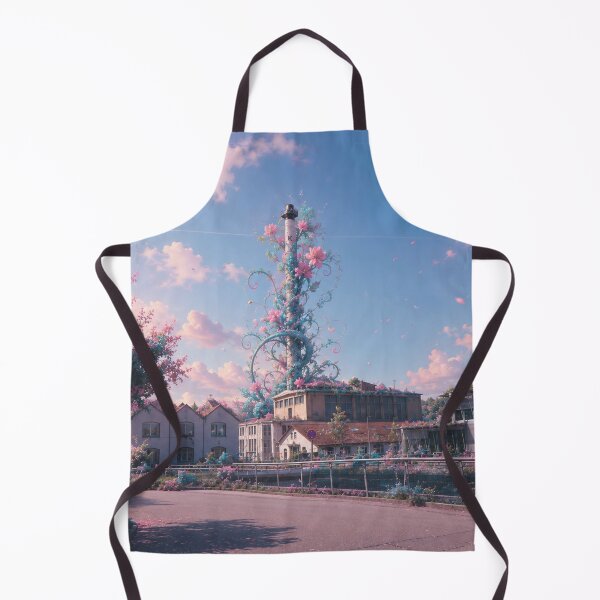 Item preview, KBC factory chimney in Lörrach overgrown with colorful flowers designed and sold by Mauswohn.