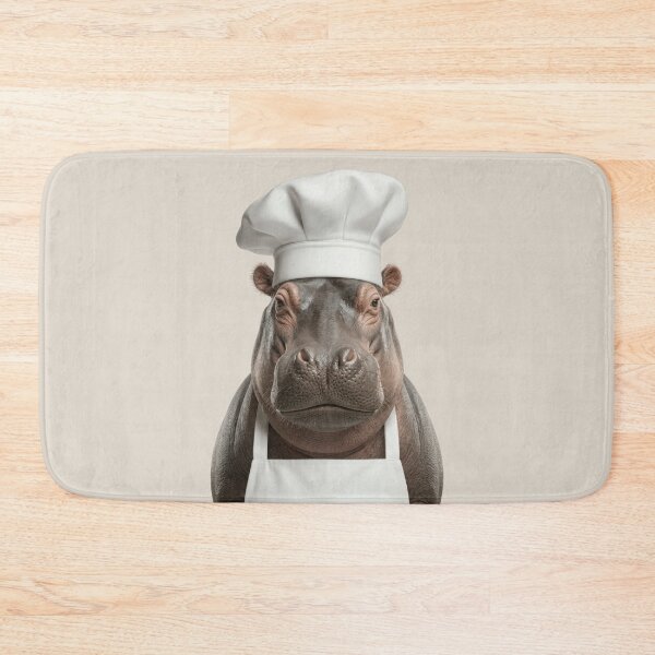 Item preview, Funny Hippopotamus Chef Realistic Animal Cooking Humor Art designed and sold by LazyOwlStore.